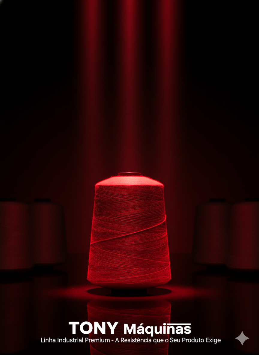 Carretel de linha industrial premium TONY Máquinas, destaque de produto.